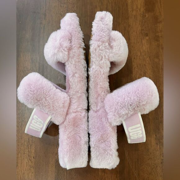 UGG Oh Yeah Slides Women’s 10 Soft Amethyst Pink Lilac Fluffy Slingback Sandals - Picture 11 of 13